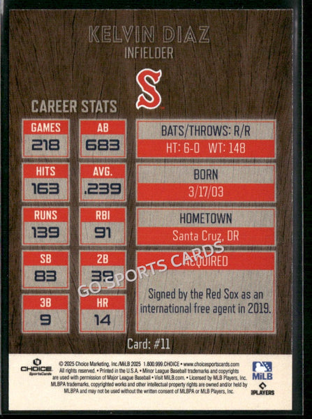2025 Salem Red Sox Kelvin Diaz