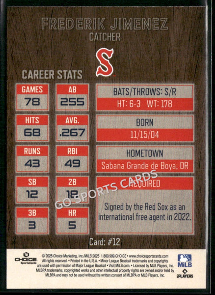 2025 Salem Red Sox Frederik Jimenez