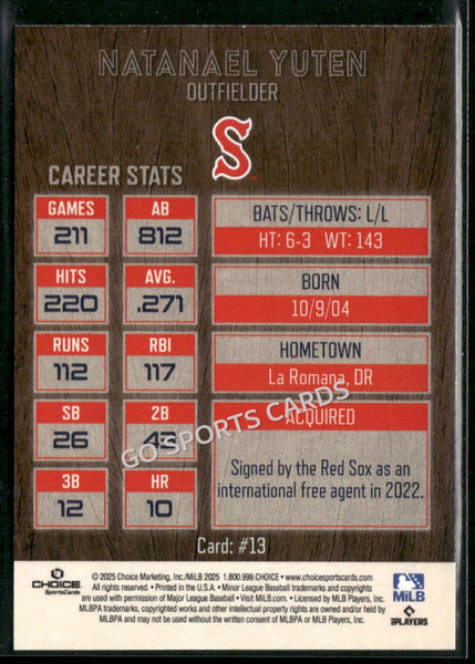 2025 Salem Red Sox Natanael Yuten
