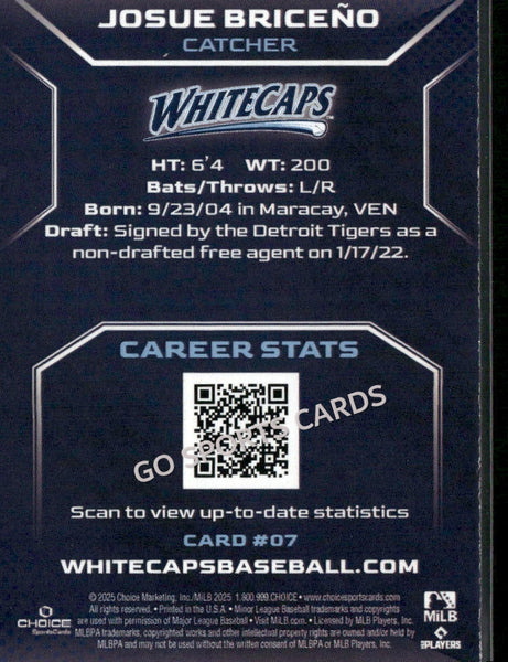 2025 West Michigan Whitecaps Josue Briceno