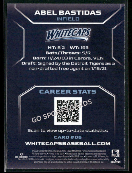 2025 West Michigan Whitecaps Abel Bastidas