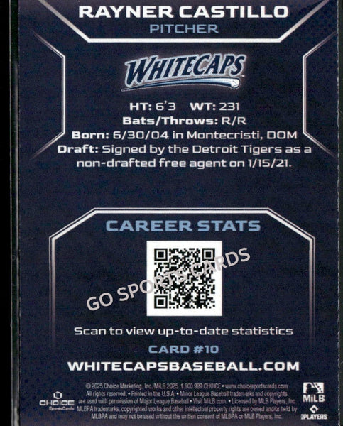 2025 West Michigan Whitecaps Rayner Castillo