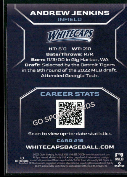 2025 West Michigan Whitecaps Andrew Jenkins