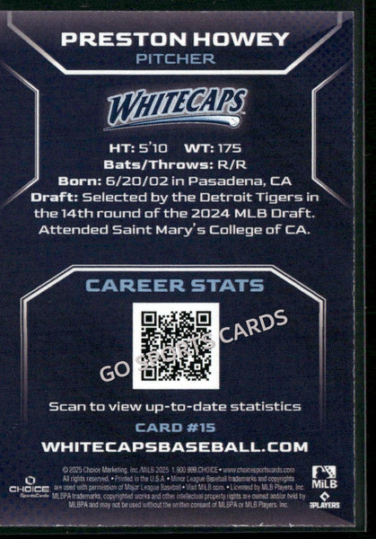 2025 West Michigan Whitecaps Preston Howey