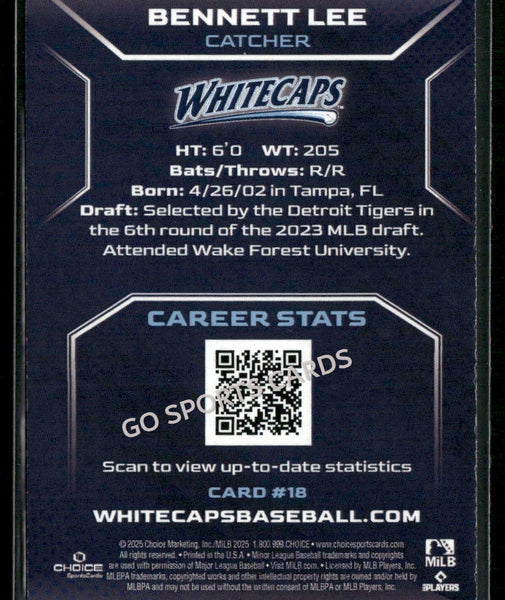 2025 West Michigan Whitecaps Bennett Lee