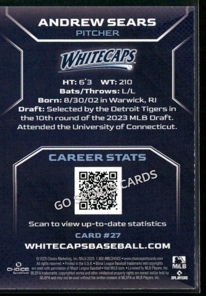 2025 West Michigan Whitecaps Andrew Sears
