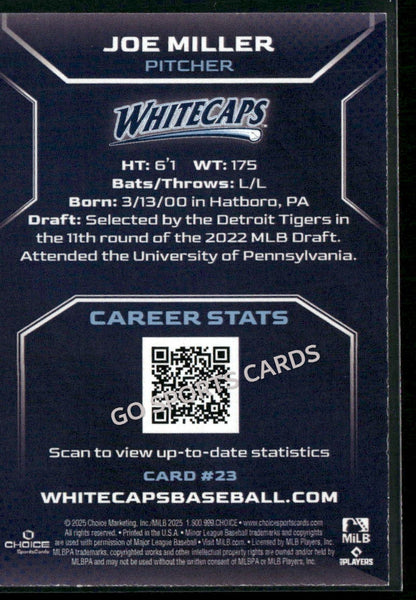 2025 West Michigan Whitecaps Joe Miller