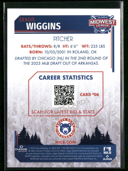 2025 Midwest League Top Prospects MWL Jaxon Wiggins