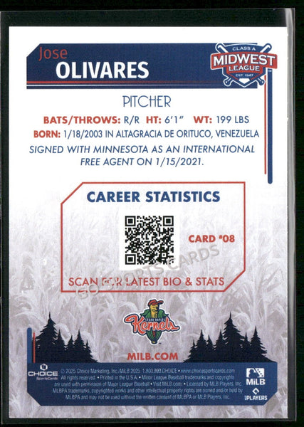 2025 Midwest League Top Prospects MWL Jose Olivares