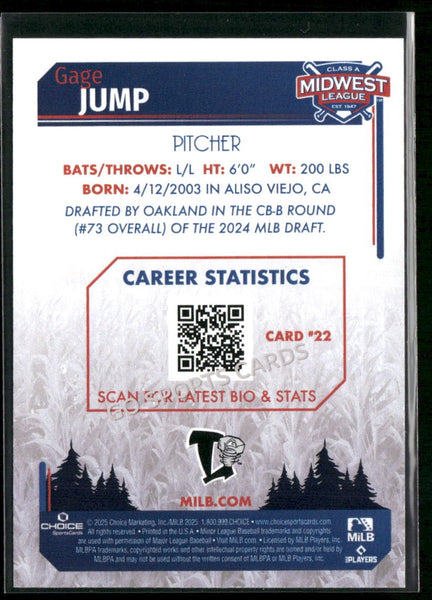 2025 Midwest League Top Prospects MWL Gage Jump