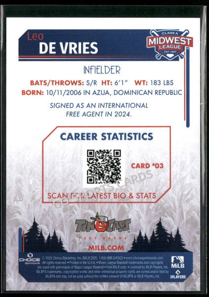 2025 Midwest League Top Prospects MWL Leo De Vries