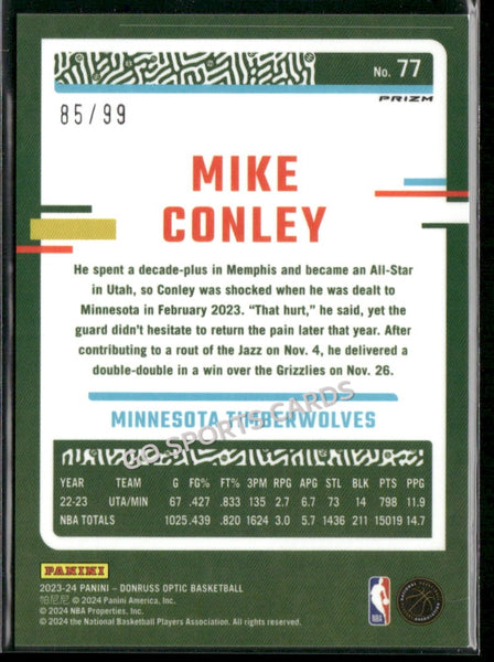 2023-24 Panini Donruss Optic Red /99 Mike Conley #77