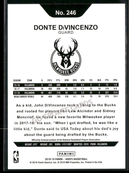 2018-19 Panini NBA Hoops Donte DiVincenzo #246 RC