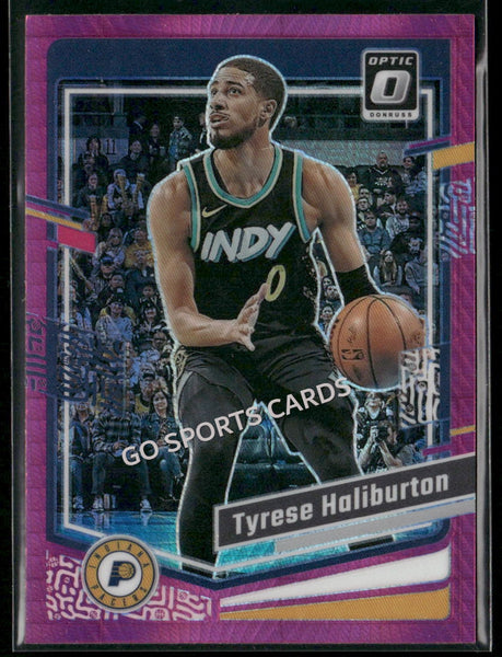 2023-24 Donruss Optic Hyper Pink Prizm Tyrese Haliburton #27