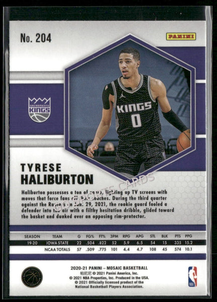 2020-21 Panini Mosaic Tyrese Haliburton #204 RC