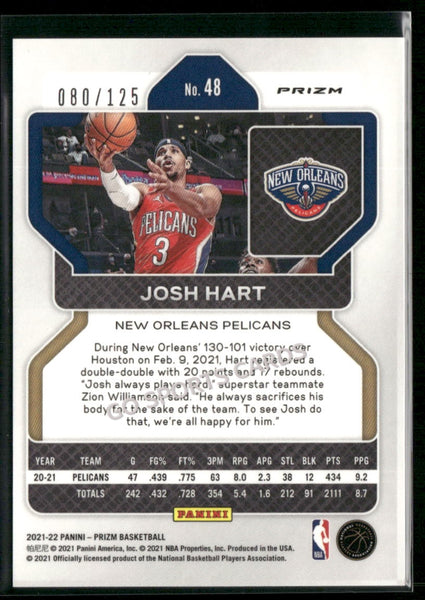 2021-22 Panini Prizm Blue Ice Prizm /125 Josh Hart #48