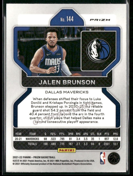 2021-22 Panini Prizm Orange Cracked Ice Prizm Jalen Brunson #144