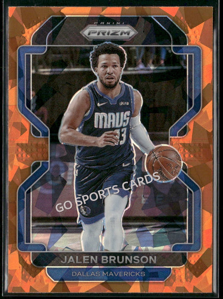2021-22 Panini Prizm Orange Cracked Ice Prizm Jalen Brunson #144