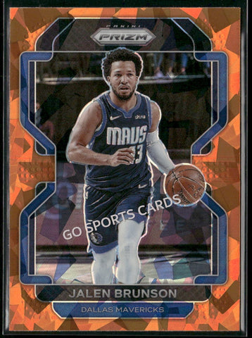 2021-22 Panini Prizm Orange Cracked Ice Prizm Jalen Brunson #144