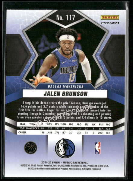 2021-22 Panini Red Prizm Mosaic Jalen Brunson #117