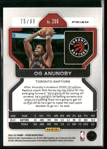 2020-21 Panini Prizm Purple Ice Prizm /175 OG Anunoby #211