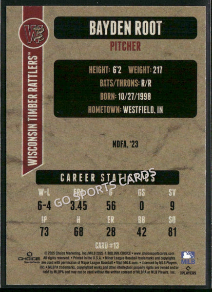 2025 Wisconsin Timber Rattlers Bayden Root