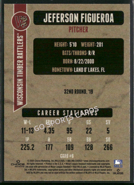 2025 Wisconsin Timber Rattlers Jeferson Figueroa