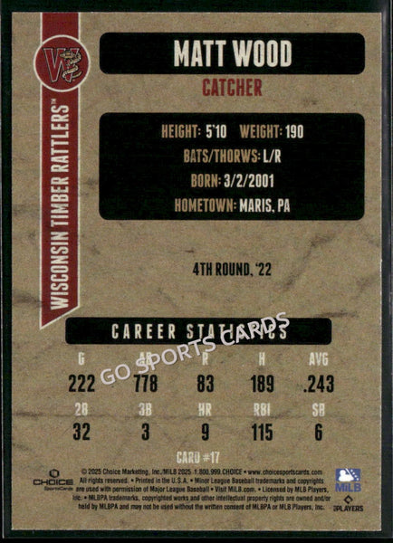 2025 Wisconsin Timber Rattlers Matt Wood