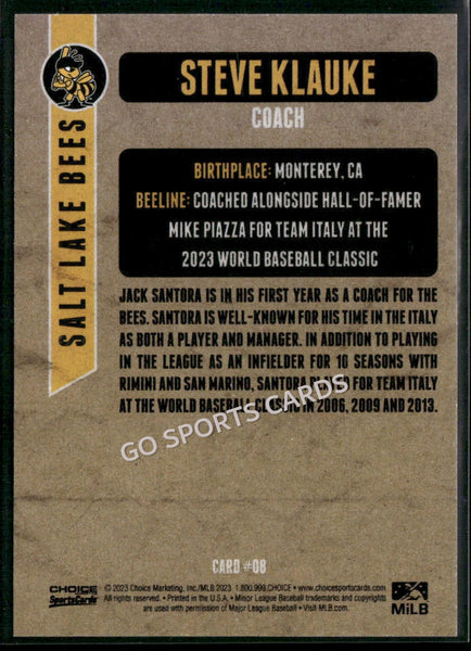 2023 Salt Lake Bees Jack Santora ERROR CARD