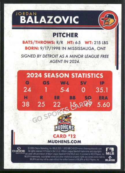 2025 Toledo Mud Hens Jordan Balazovic