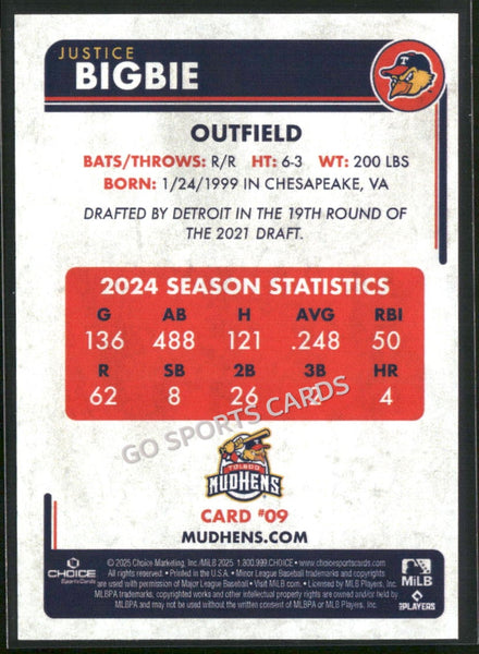 2025 Toledo Mud Hens Justice Bigbie