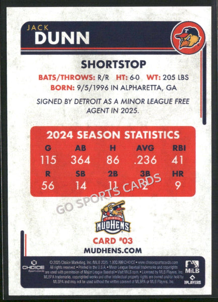 2025 Toledo Mud Hens Jack Dunn