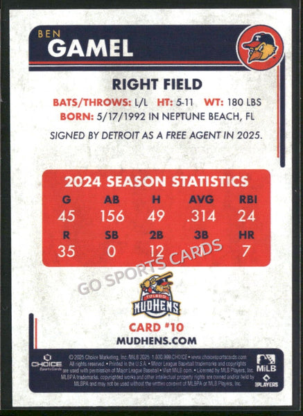 2025 Toledo Mud Hens Ben Gamel