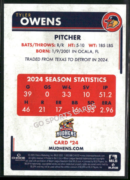 2025 Toledo Mud Hens Tyler Owens