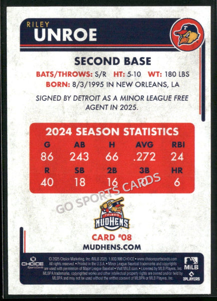 2025 Toledo Mud Hens Riley Unroe