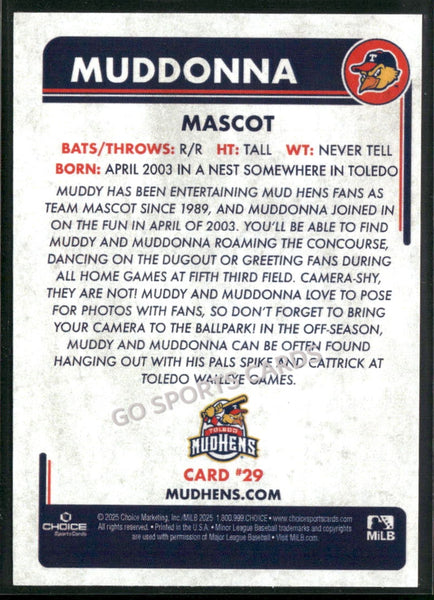 2025 Toledo Mud Hens Muddonna Mascot
