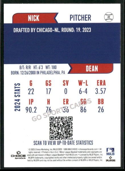 2025 South Bend Cubs Nick Dean