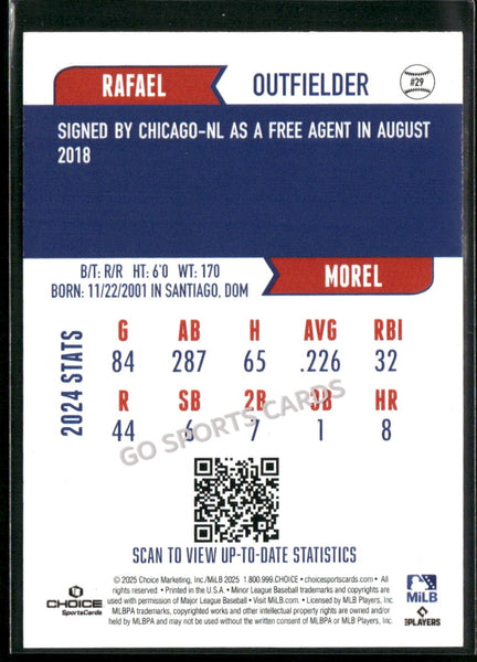 2025 South Bend Cubs Rafael Morel