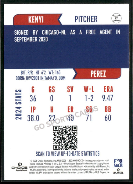 2025 South Bend Cubs Kenyi Perez