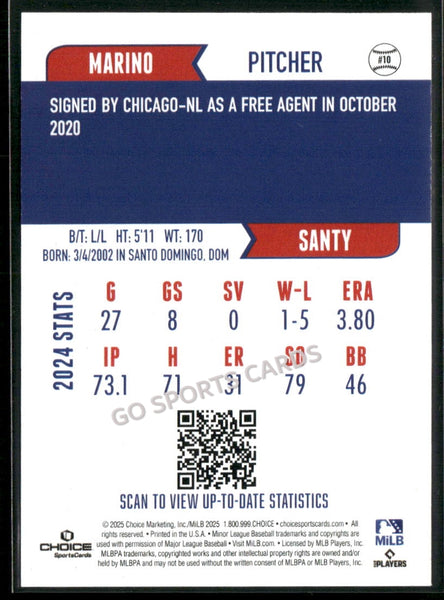 2025 South Bend Cubs Marino Santy