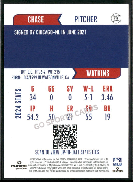 2025 South Bend Cubs Chase Watkins