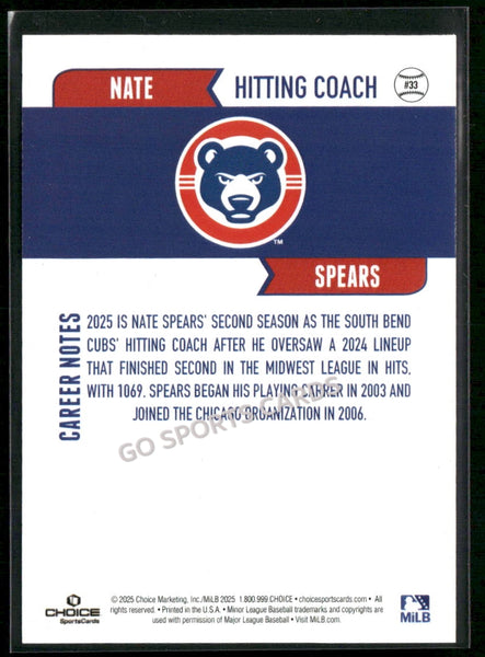 2025 South Bend Cubs Nate Spears