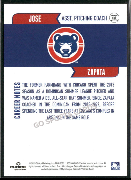 2025 South Bend Cubs Jose Zapata