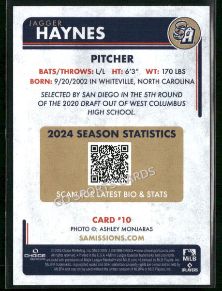 2025 San Antonio Missions Jagger Haynes