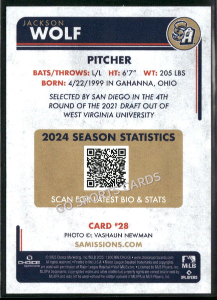 2025 San Antonio Missions Jackson Wolf