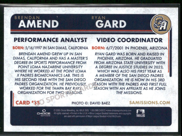 2025 San Antonio Missions Brendan Amend Ryan Gard