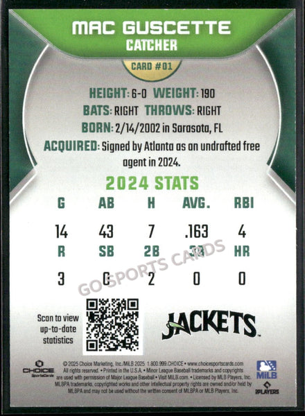 2025 Augusta GreenJackets Mac Guscette