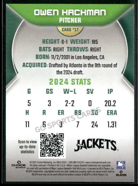 2025 Augusta GreenJackets Owen Hackman
