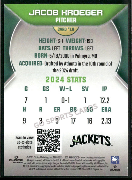 2025 Augusta GreenJackets Jacob Kroeger