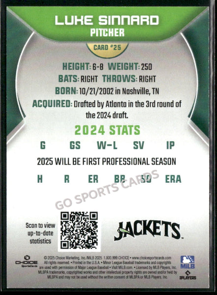 2025 Augusta GreenJackets Luke Sinnard